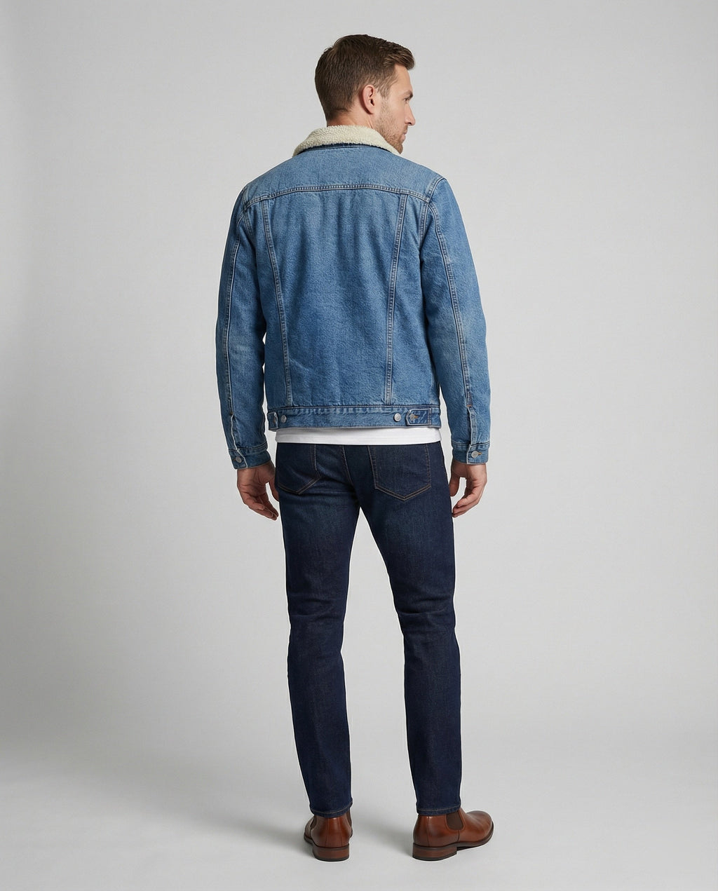 Benjie — Sherpa-Lined Indigo Denim Jacket