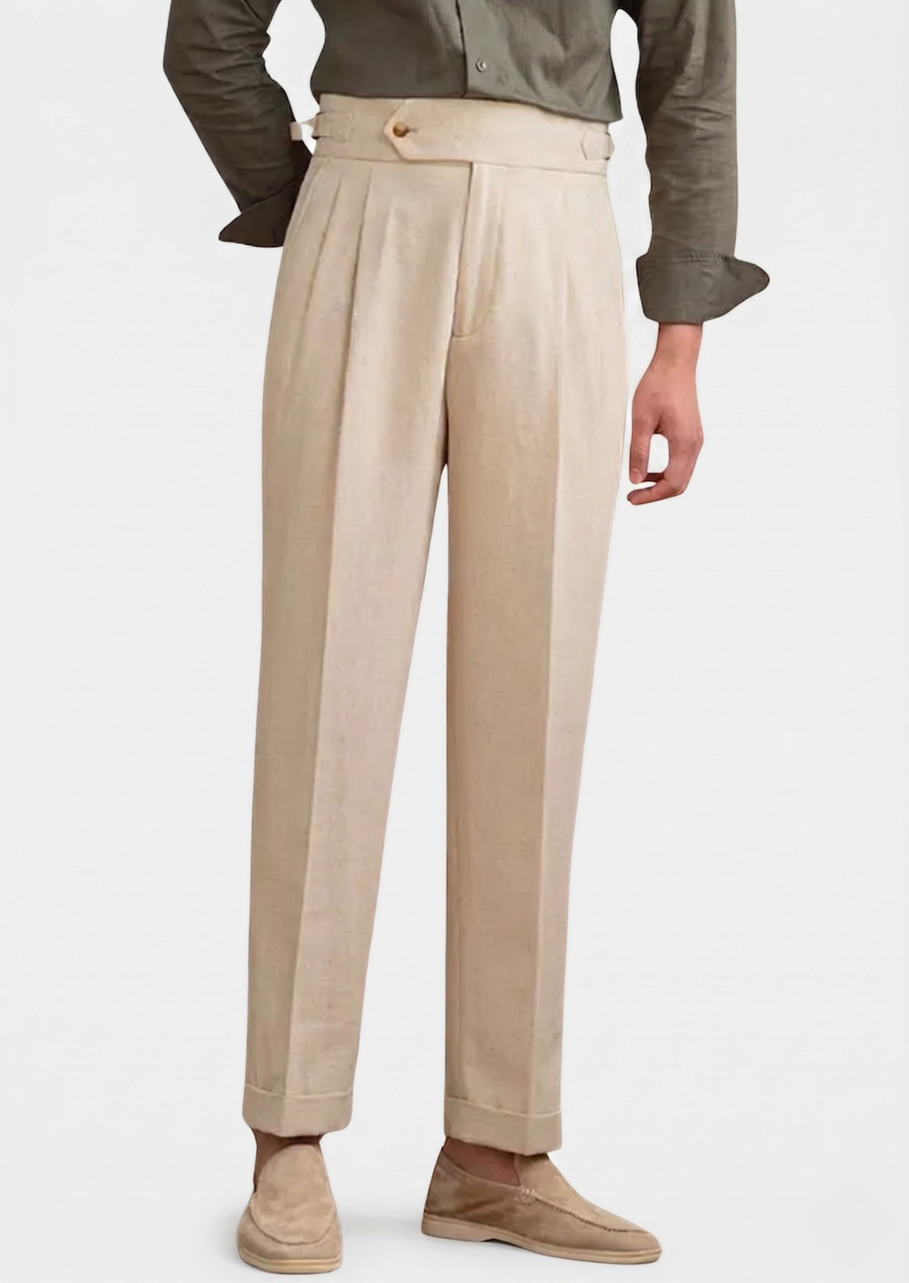 PANTALON COASTAL PLISSÉ NAPOLI - Beige