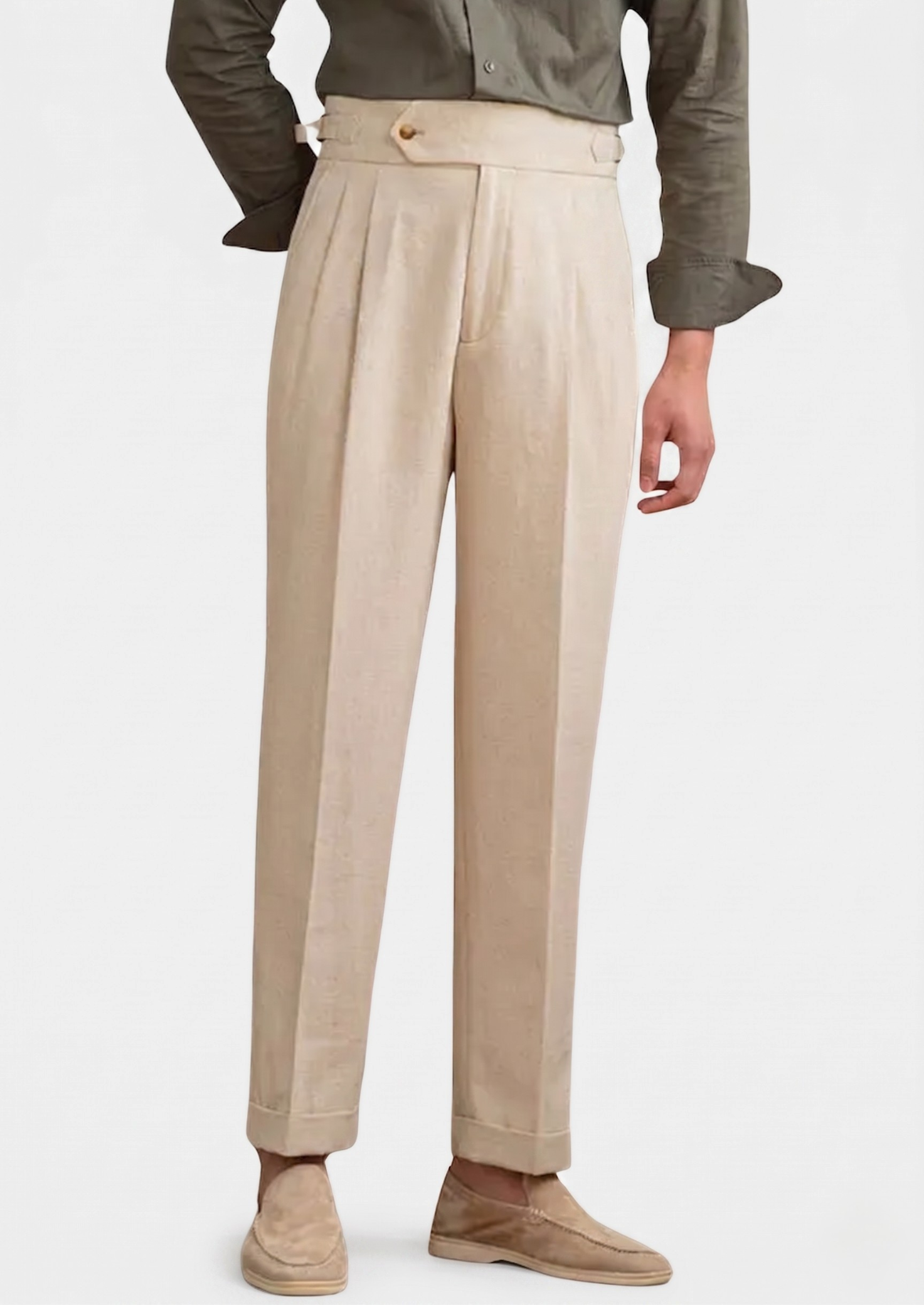 PANTALON COASTAL PLISSÉ NAPOLI - Beige