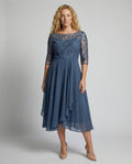 Thalassa — Cerulean Lace Midi Dress