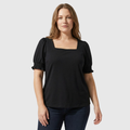 The Sylvie — Puff-Sleeve Square-Neck Top