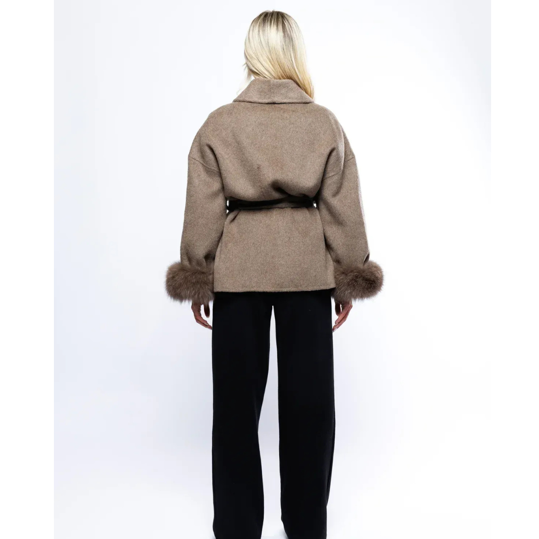 The Ivara Wrap — Frosted Cuff Coat