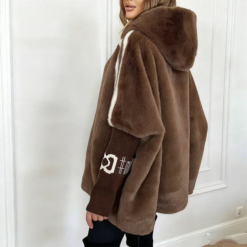 The Elka — Walnut Oversized Fur Coat