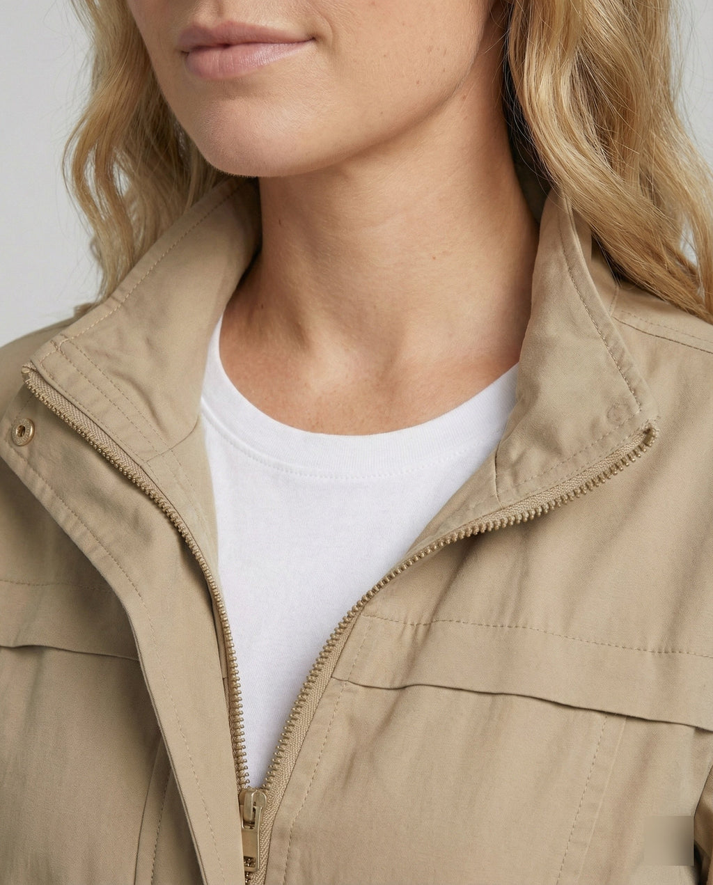 Elara Utility Jacket — Khaki
