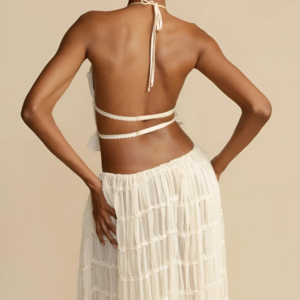 Sablea Set — Onyx Halter & Maxi Skirt