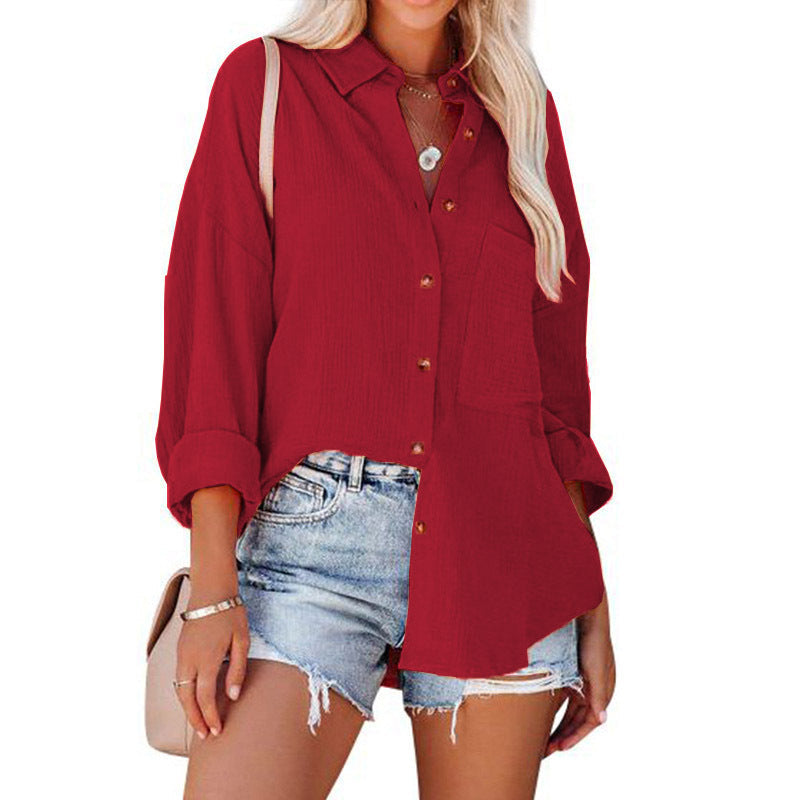 MADELYN | Blouse décontractée à manches longues avec boutons