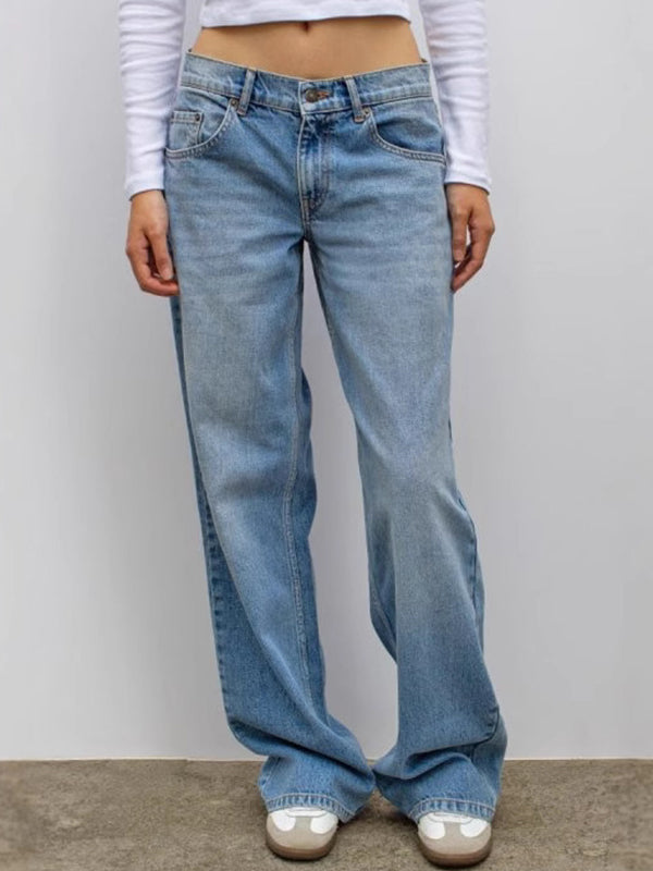 Imani — Retro Blue Boyfriend Jeans