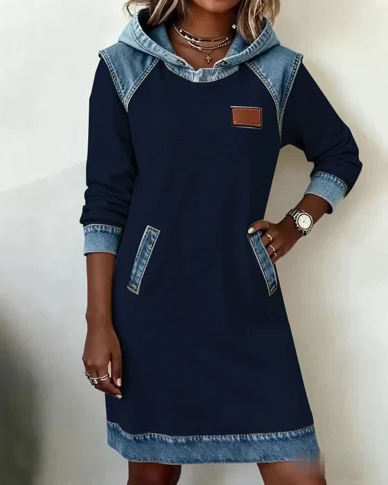 Alexa | Robe sweat à capuche confortable avec contraste
