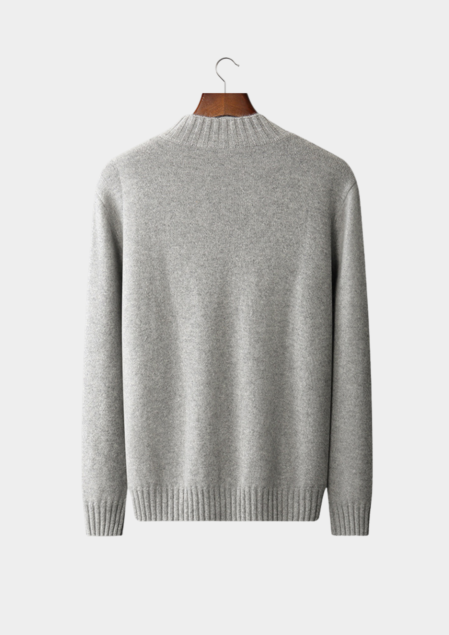 PULL COL ROULÉ EN CACHEMIRE PUR GRIS CLAIR