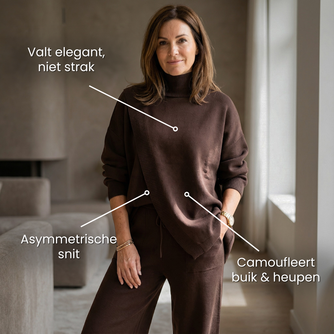 The Sabine Set — Walnut Asymmetrical Knit