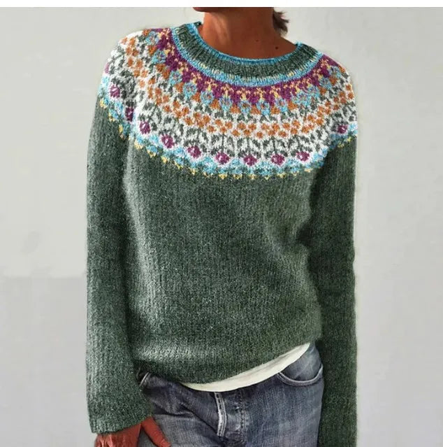 The Ylva Nordic Pullover — Cerulean Mosaic