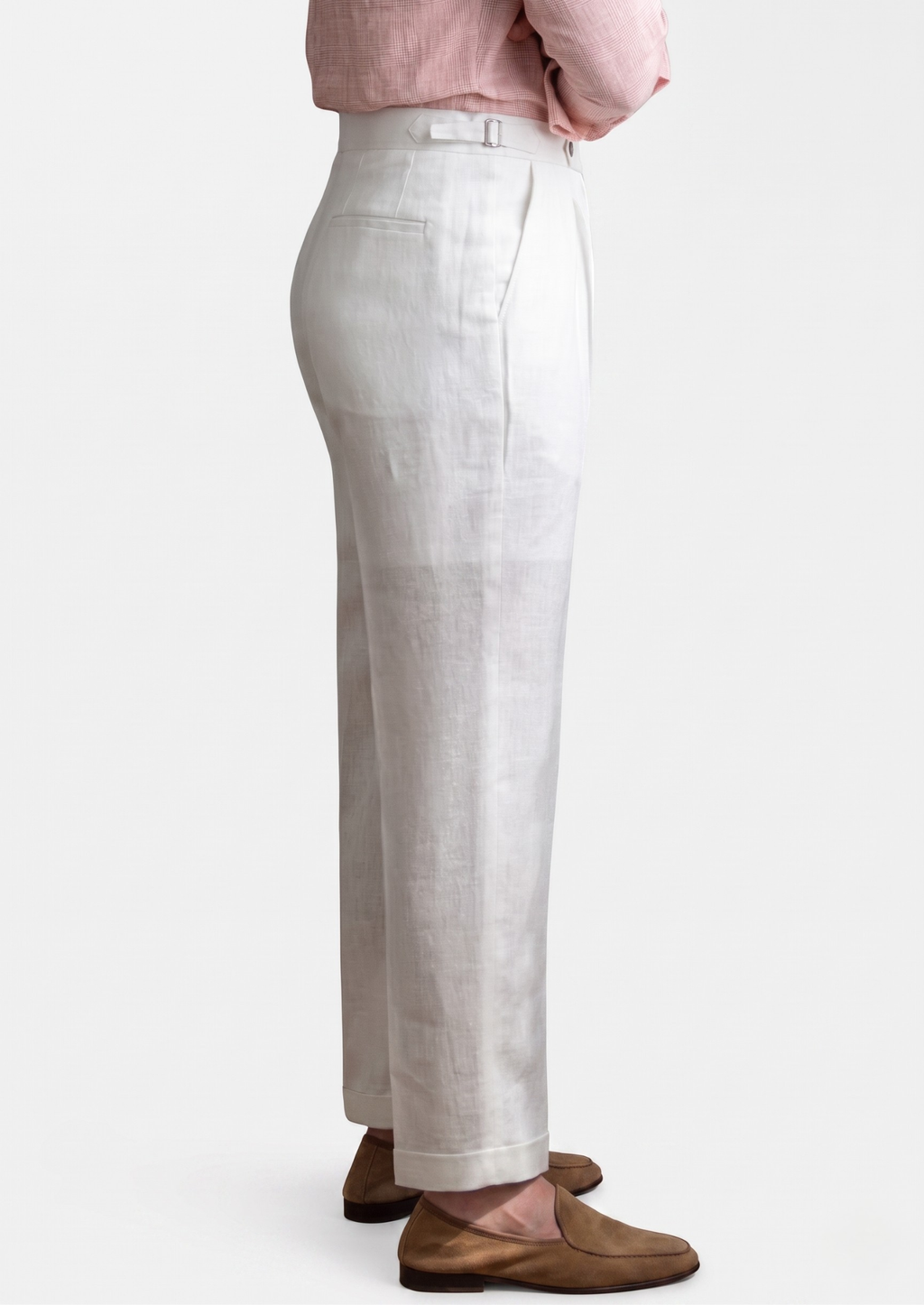 PANTALONS CÔTIERS PLISSÉS TOSCANE - Blanc Brillant