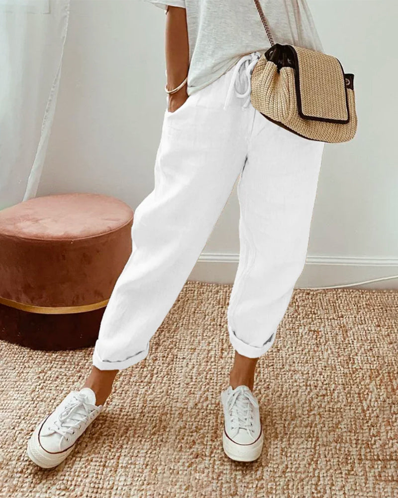 Lucie™ — Pantalon aérien en mélange coton et lin