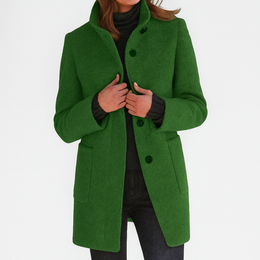 Vara Coat — Slate Wool-Blend