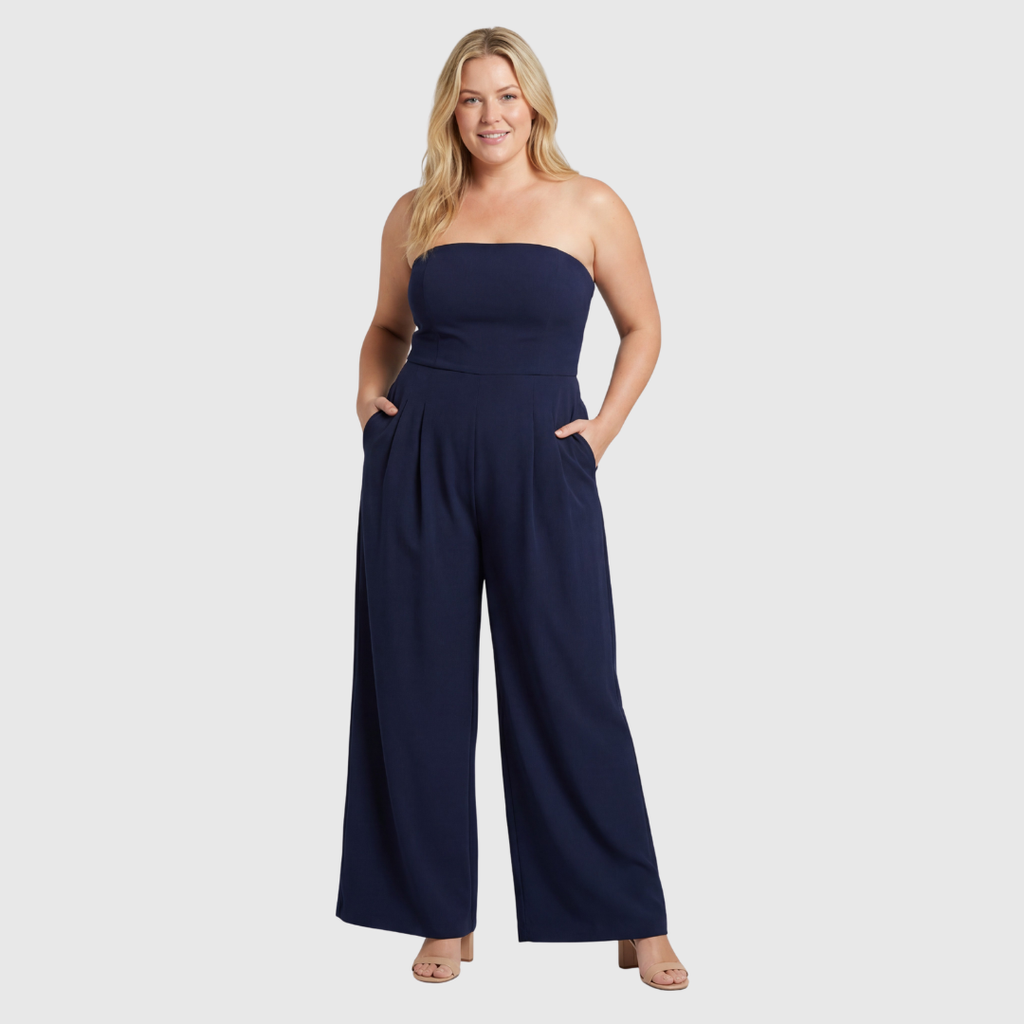 The Kyra Strapless — Midnight Jumpsuit