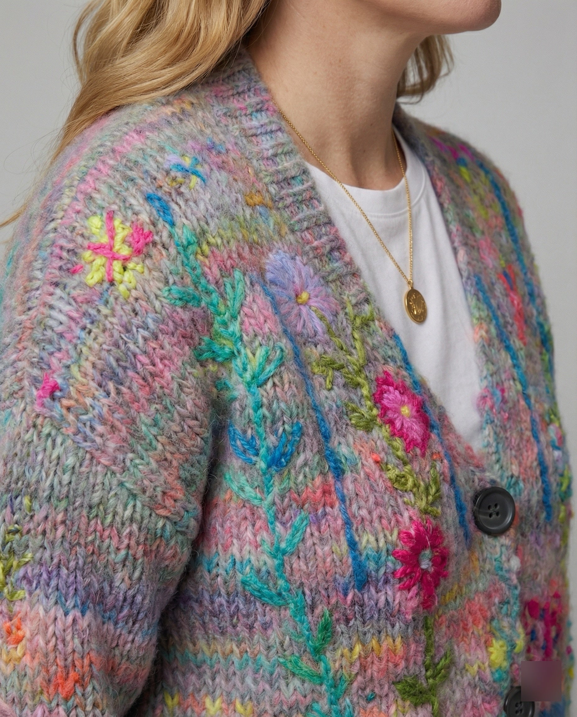 The Liora Cardigan — Cerulean Plush Knit