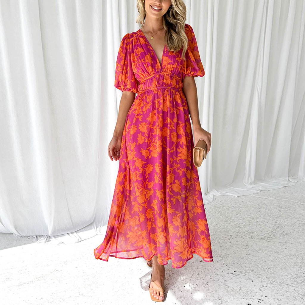 Luna™ - Robe Midi Flora Contemporaine