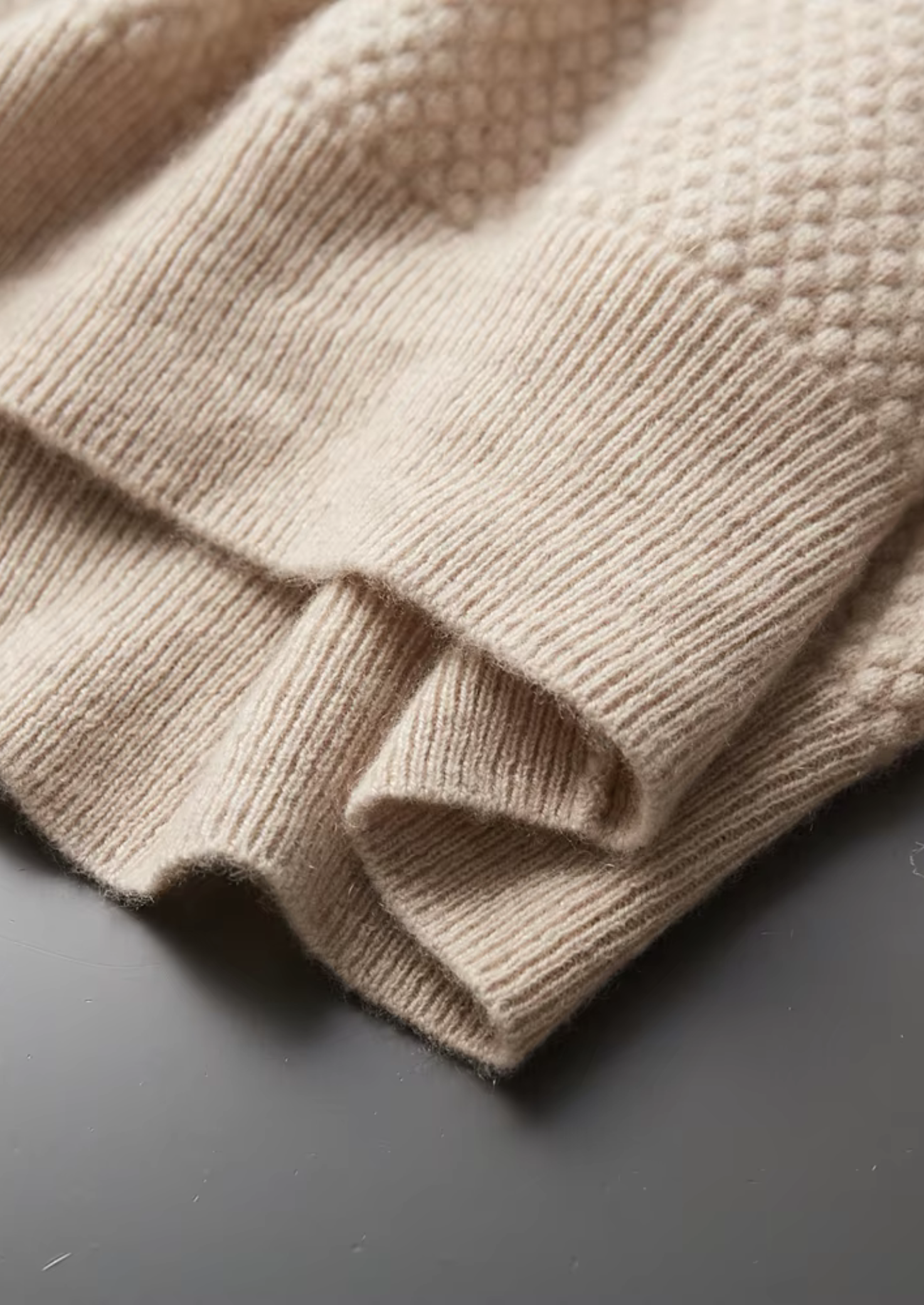 Pull polo texturé en cachemire premium