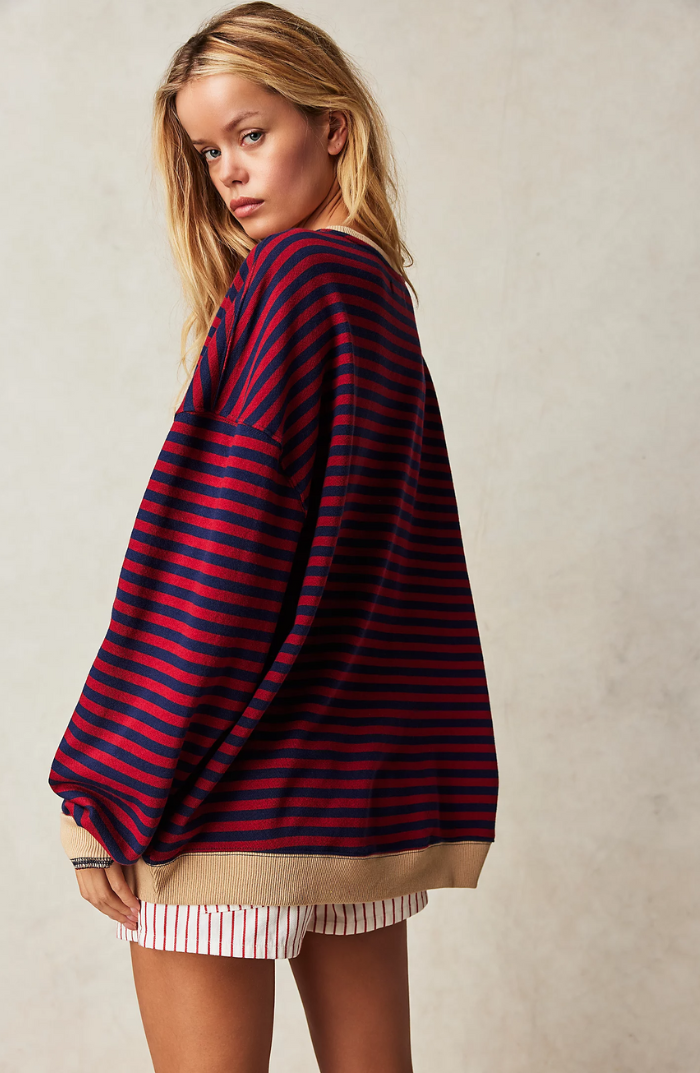 The Elara Stripe — Oversized Knit in Atlantic