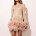 The Selene Mini — Blush Feather Hem