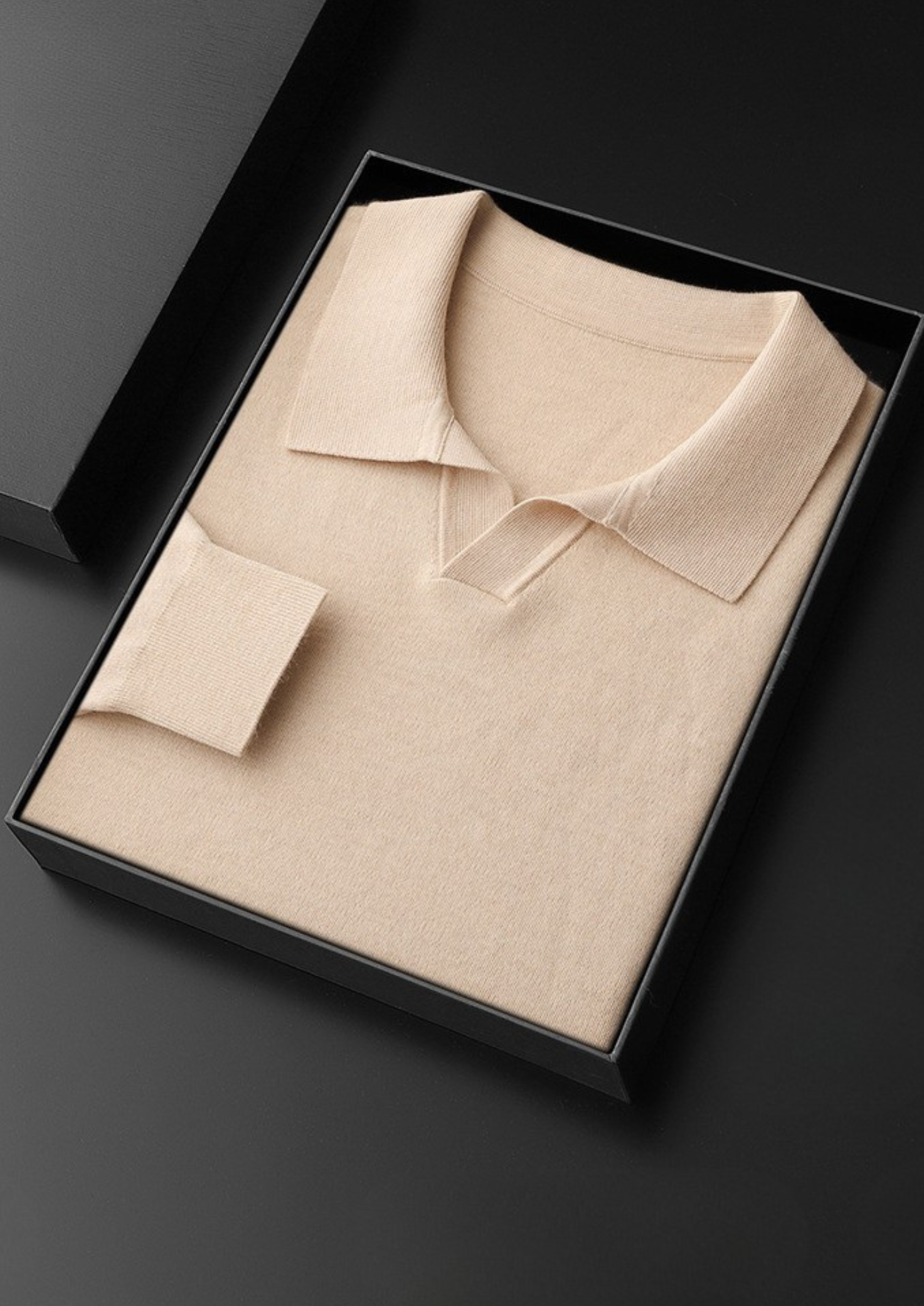 Polo en cachemire premium sans boutons