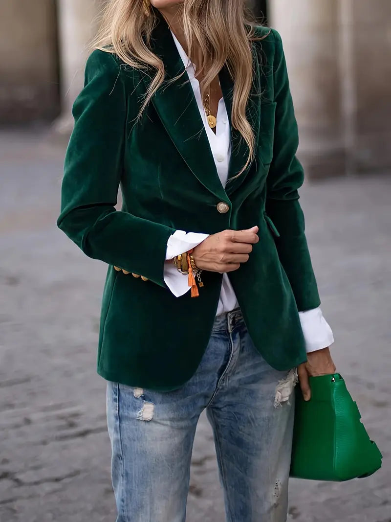 The Isola Velvet Blazer — Midnight