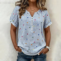 Blouse rayée à imprimé cœur