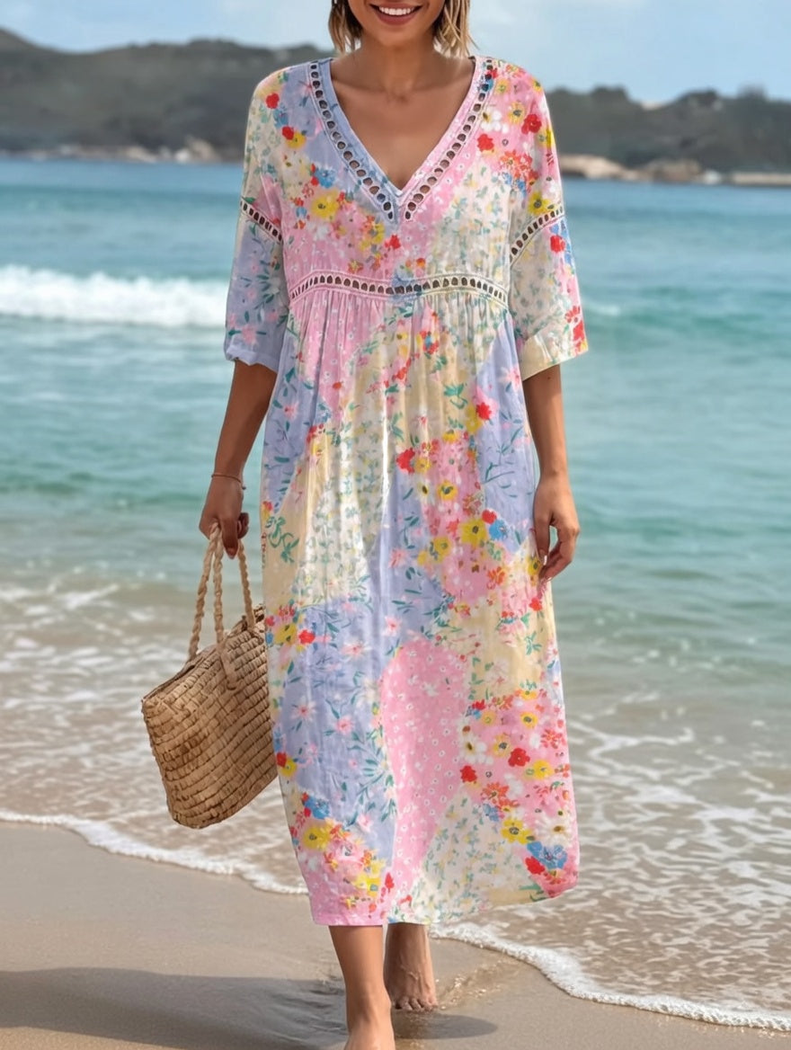 Lysiane™ — Robe fluide fleurie charme d'été