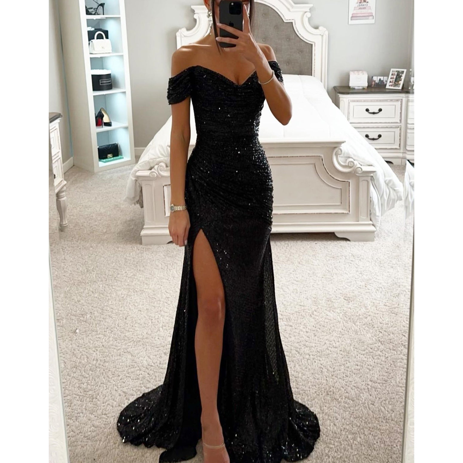 Zelia Gown — Wine Garnet Sequin