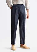 PANTALONS CÔTIERS À CORDON DE SERRAGE - Bleu Marine