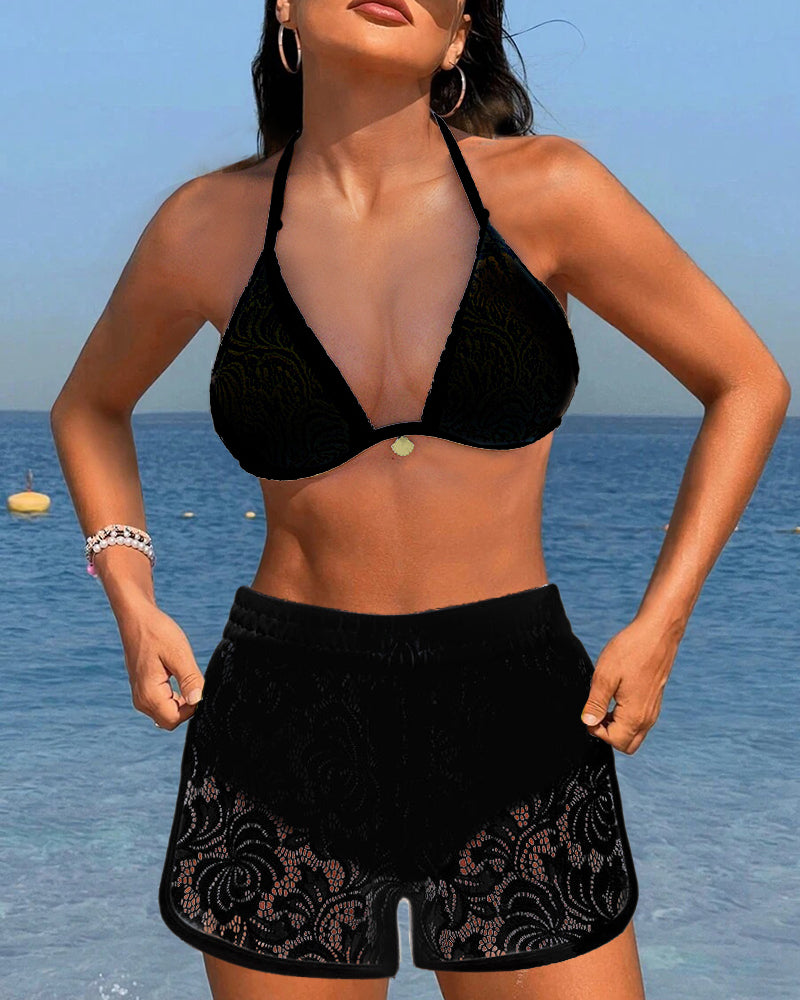Laluna® | Ensemble Bikini en Dentelle Uni Chic