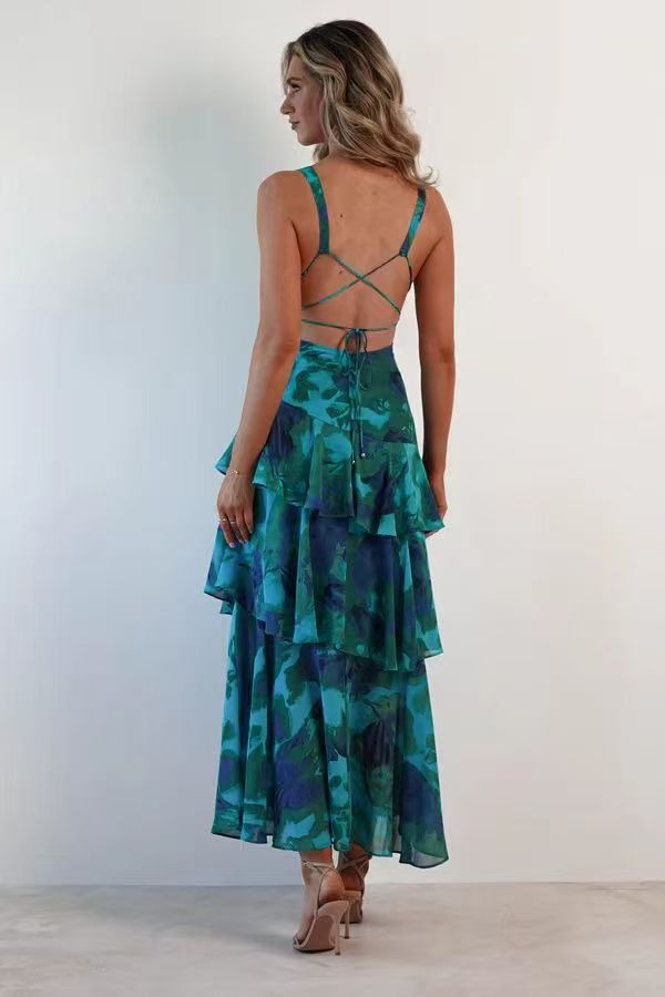 LISA | Robe Maxi avec Volants Floraux