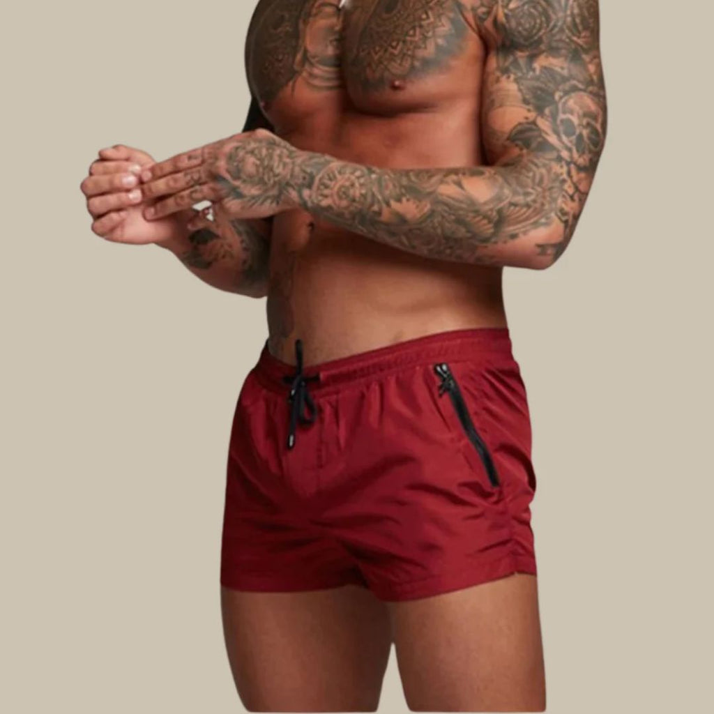The Cael Quick-Dry Shorts — Burgundy