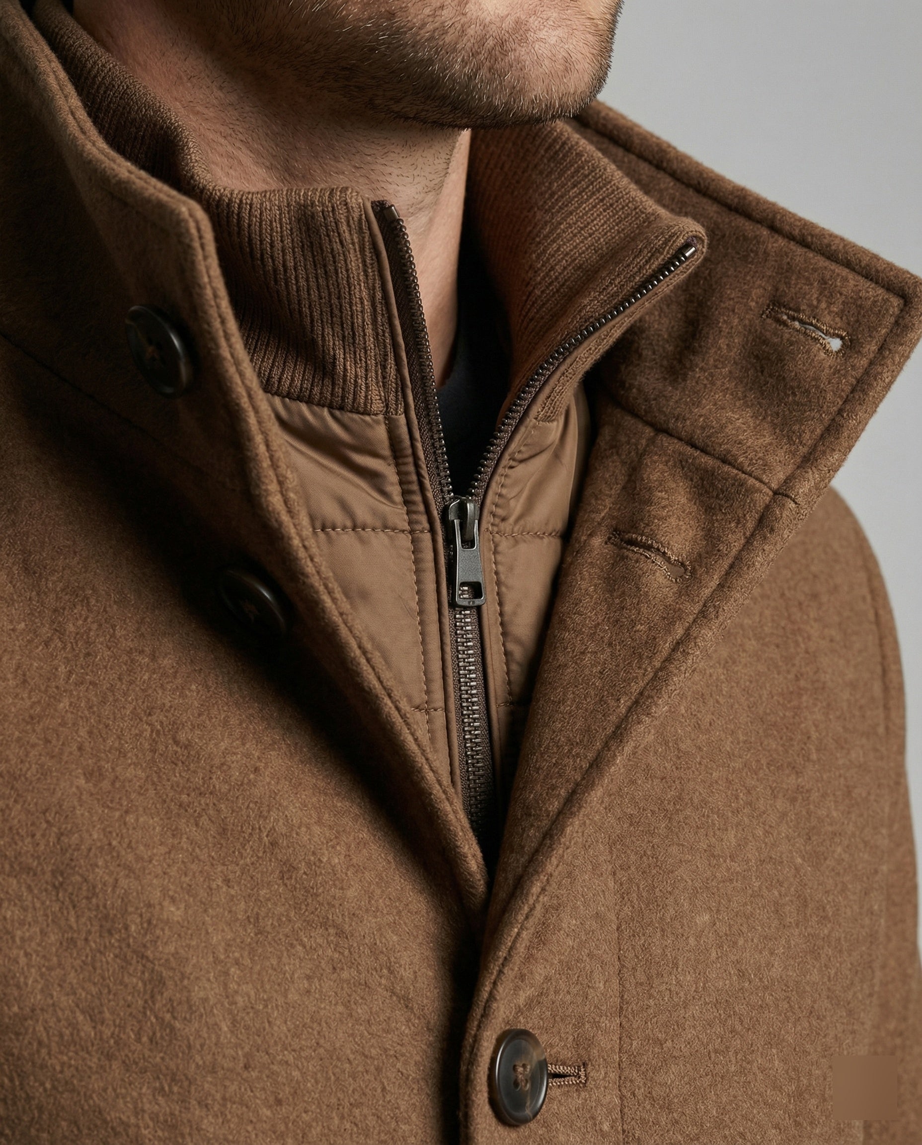 The Alderan Overcoat — Chestnut Wool Blend with Quilted Liner