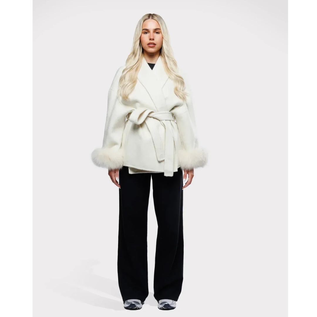 The Ivara Wrap — Frosted Cuff Coat