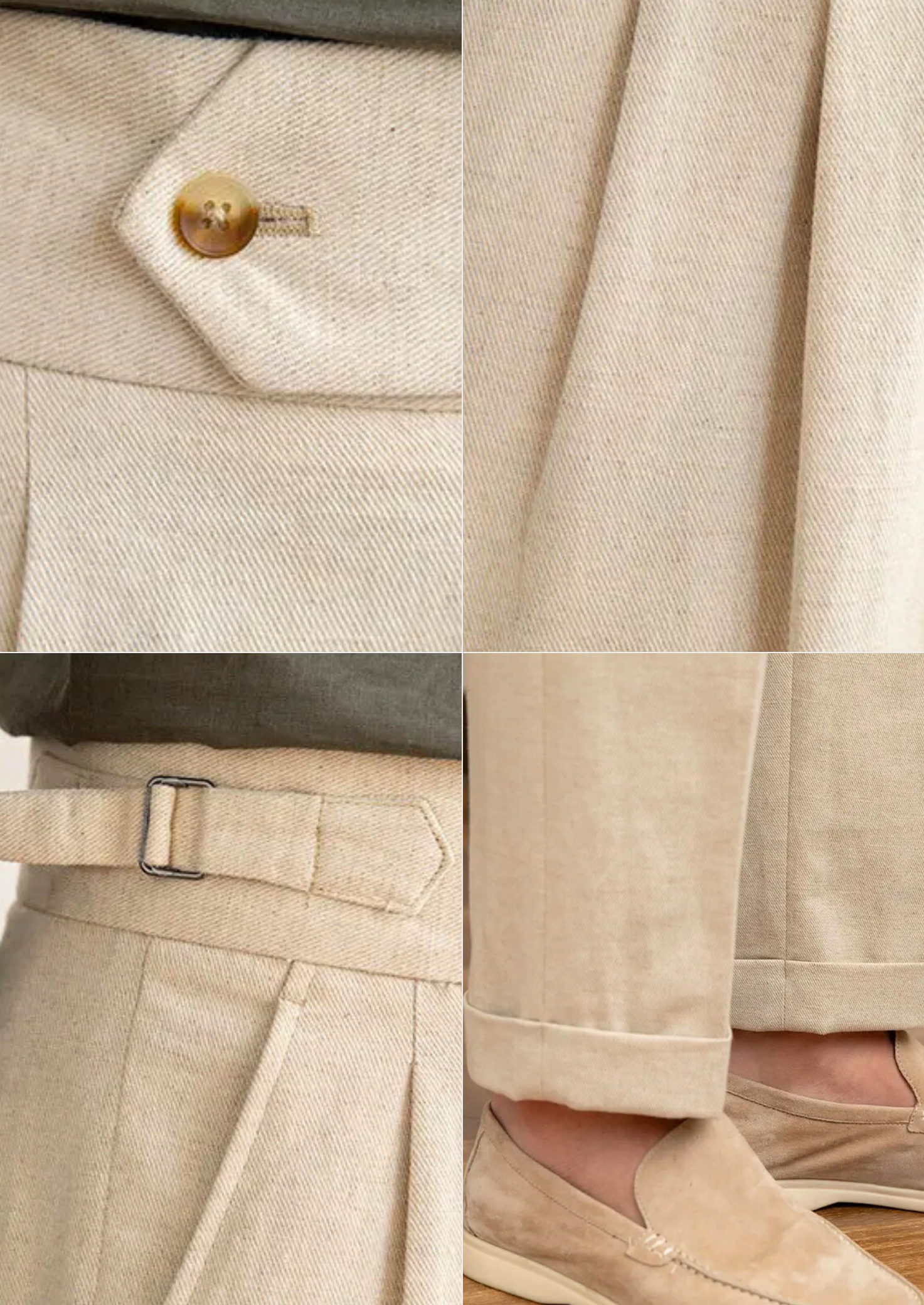 PANTALON COASTAL PLISSÉ NAPOLI - Beige