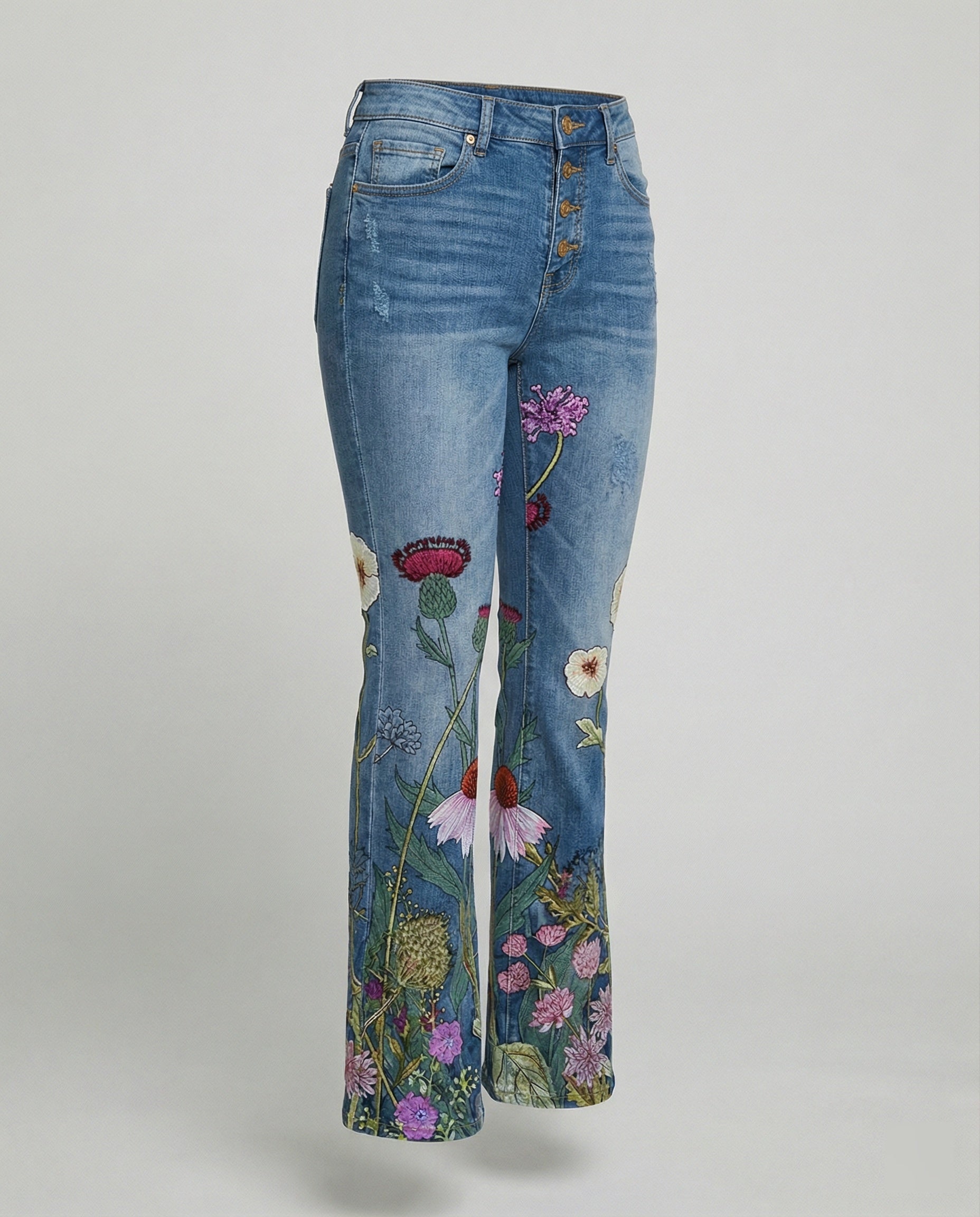 The Alva — Flare Denim with Button-Fly