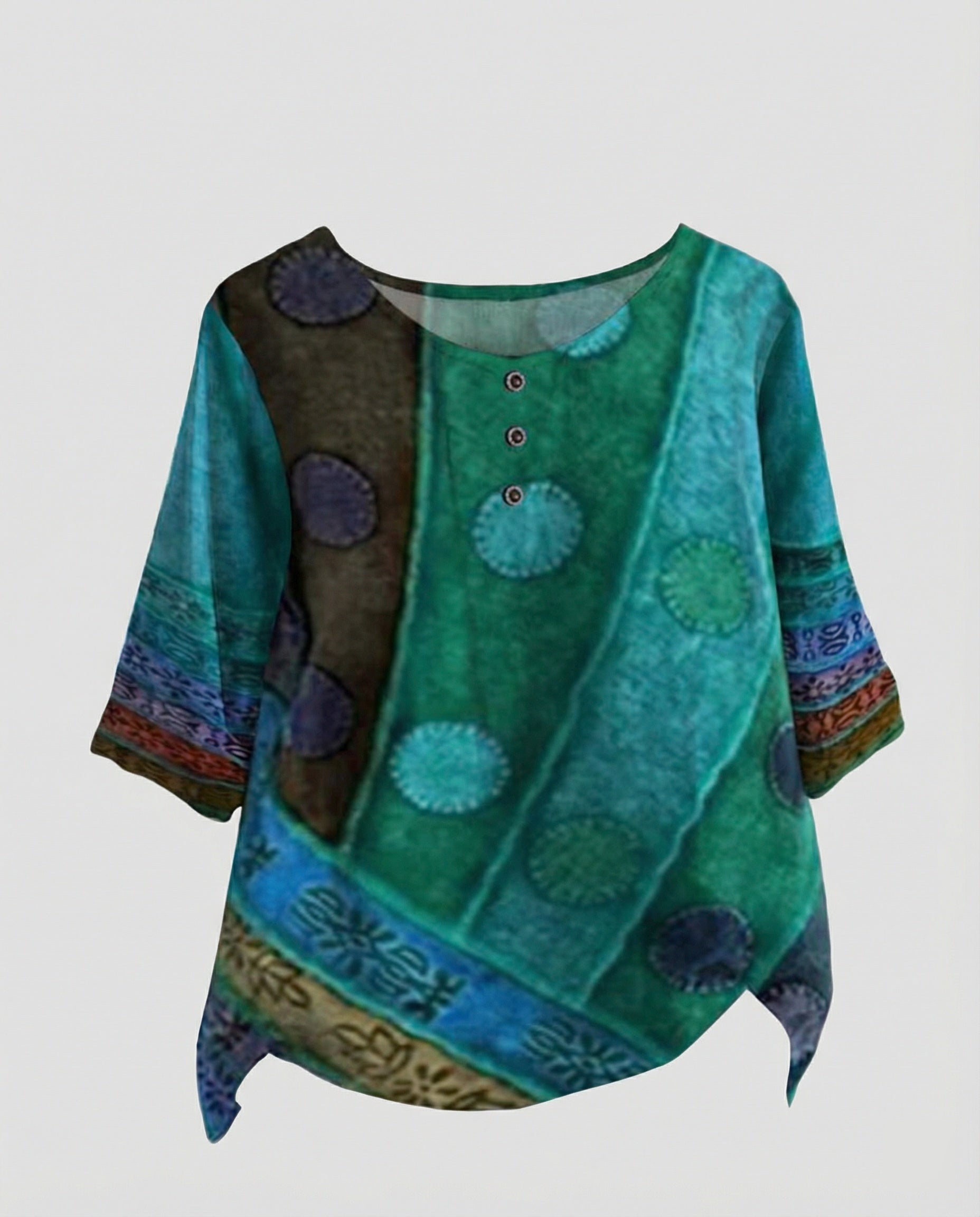 The Kaia Tunic — Evergreen Patchwork