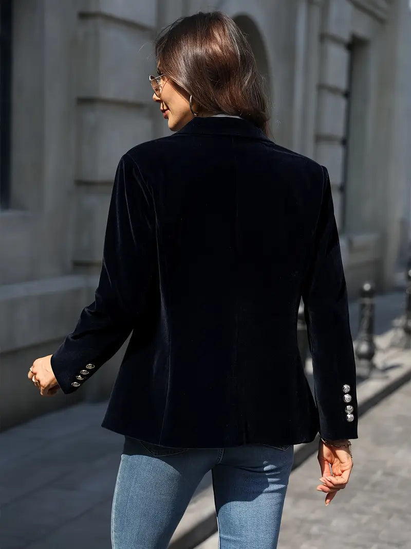 The Isola Velvet Blazer — Midnight