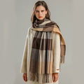 The Elara Blanket Scarf — Slate Check