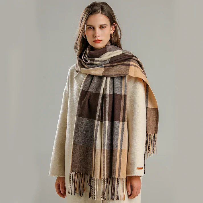 The Elara Blanket Scarf — Slate Check