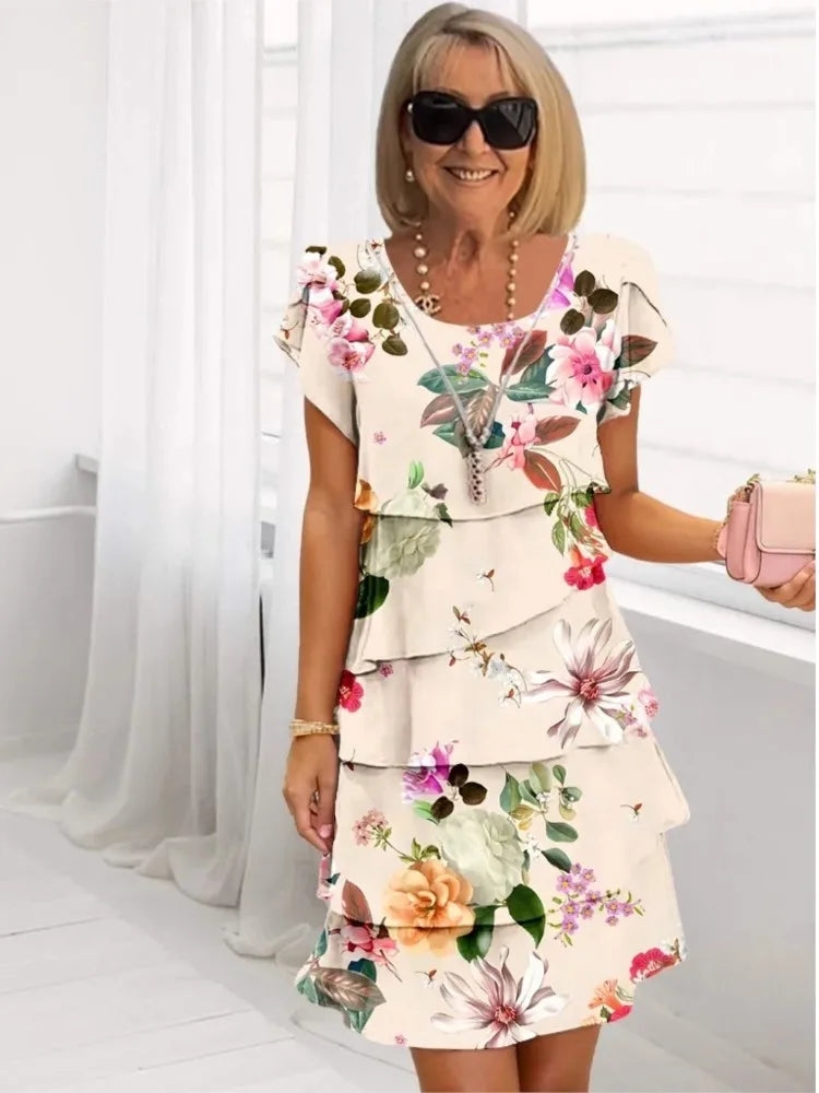 Camille – Robe élégante drapée avec volants