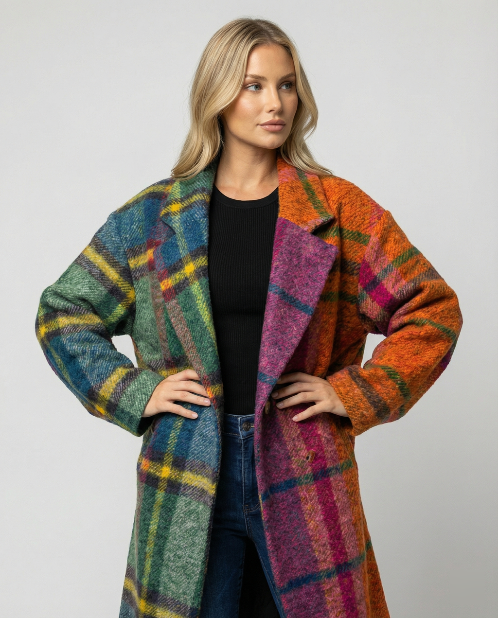 The Astrid Oversized Wool Overcoat — Multitone