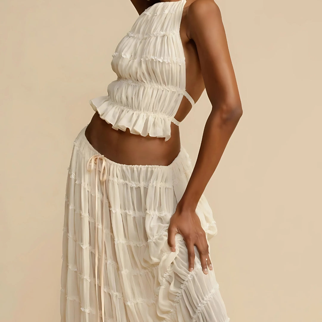 Sablea Set — Onyx Halter & Maxi Skirt