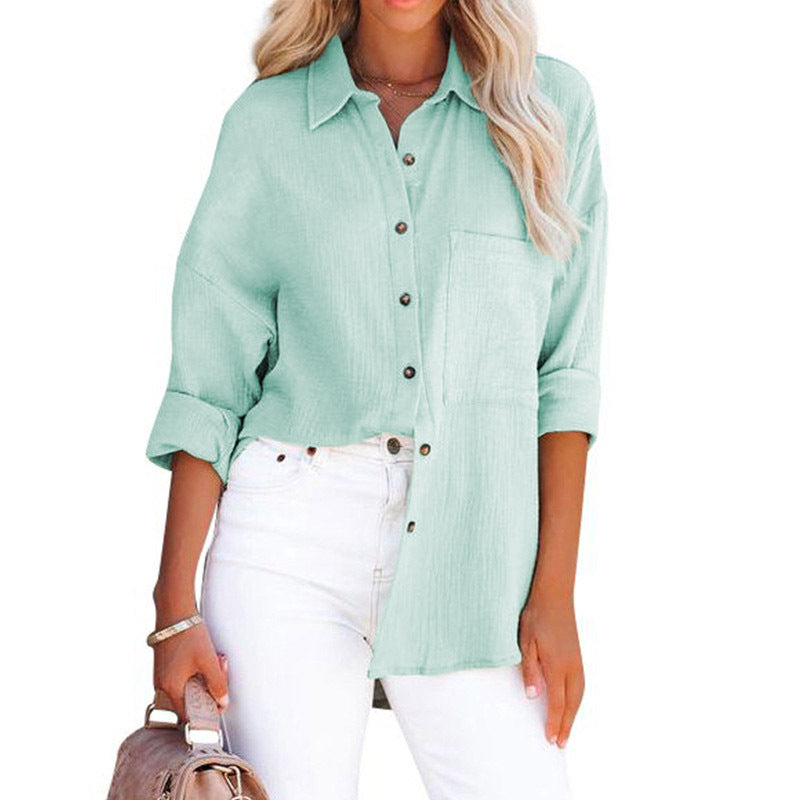 MADELYN | Blouse décontractée à manches longues avec boutons