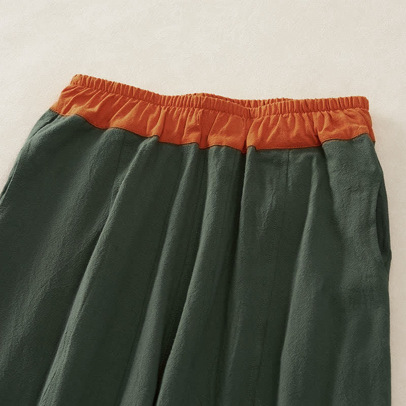 Pantalon Harem Décontracté en Coton à Cordon, Uni, avec Poches, Printemps, Femme, Style Pierres de Bouddha