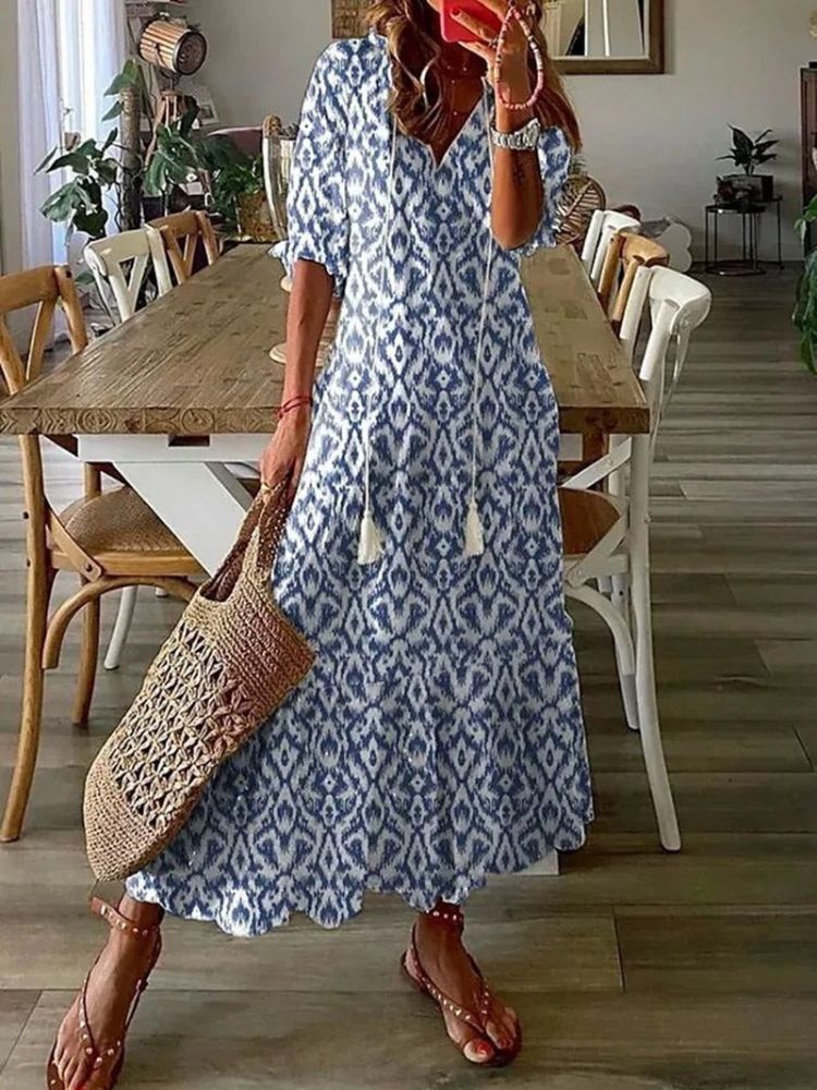 Élodie™ — Robe maxi florale en velours avec élégance
