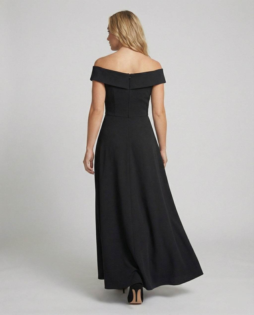 The Lyra — Midnight Off-Shoulder Gown