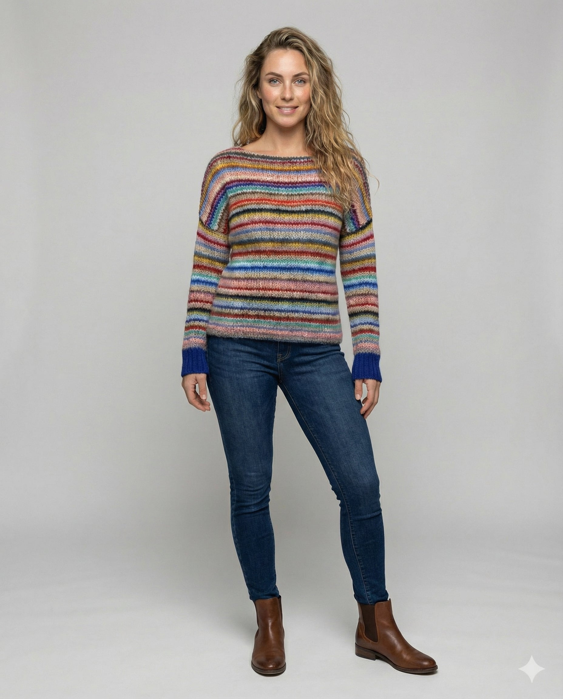 The Ylva Nordic Pullover — Cerulean Mosaic