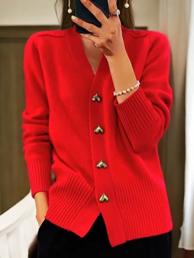 Liora Cardigan — Heart Gold Buttons